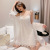 Beautiful Goddess Slip Nightdress Ice Silk Ribbon Chest Pad Sexy Imitated Silk Pajamas Summer Robe Home Wear