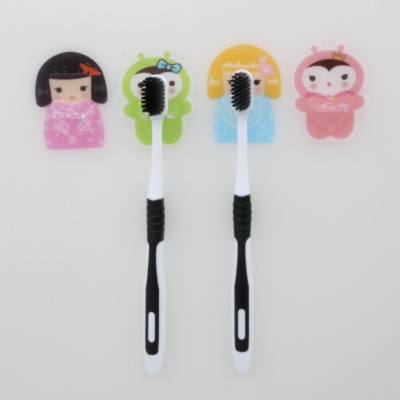 Cartoon Non-Marking Nail-Free Toothbrush Holder Bathroom Cough Washing Utensils Couple Punch-Free Toothbrush Storage Rack Home