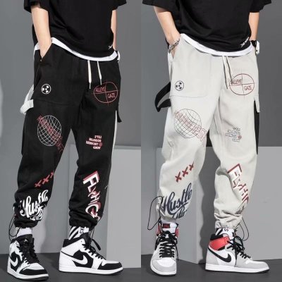 Trendy Brand Men's Overalls Japanese Youth Versatile Multi-Pocket Cargo Pants Ankle Banded Pants Trendy Casual Pants Men's Pants