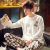 Men's Pajamas Spring and Autumn Korean-Style Long-Sleeved Knitted round Neck Pullover Leisure Youth Homewear Suit