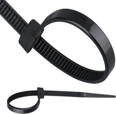 18-Inch about 45.7cm) Black 120 Lbs (about 54.4kg) Zip Ties, Nylon Rope Ties