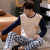 Men's Pajamas Spring and Autumn Korean-Style Long-Sleeved Knitted round Neck Pullover Leisure Youth Homewear Suit