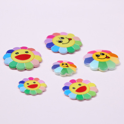 Manufacturers Supply Colorful Sun Flower Patch Children's Toy Stickers Early Education Cartoon Patch DIY Ornament Accessories Customization