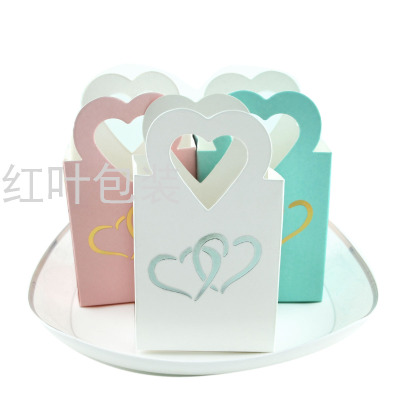 Wholesale Customized Color Bronzing Candy Carton Love Handle Macaron Color Series Candy Box
