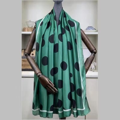 New Silk Satin Scarf Korean Style Fashionable Warm Big Dot Spring, Autumn and Winter Long High-End Satin All-Match Scarf Ladies