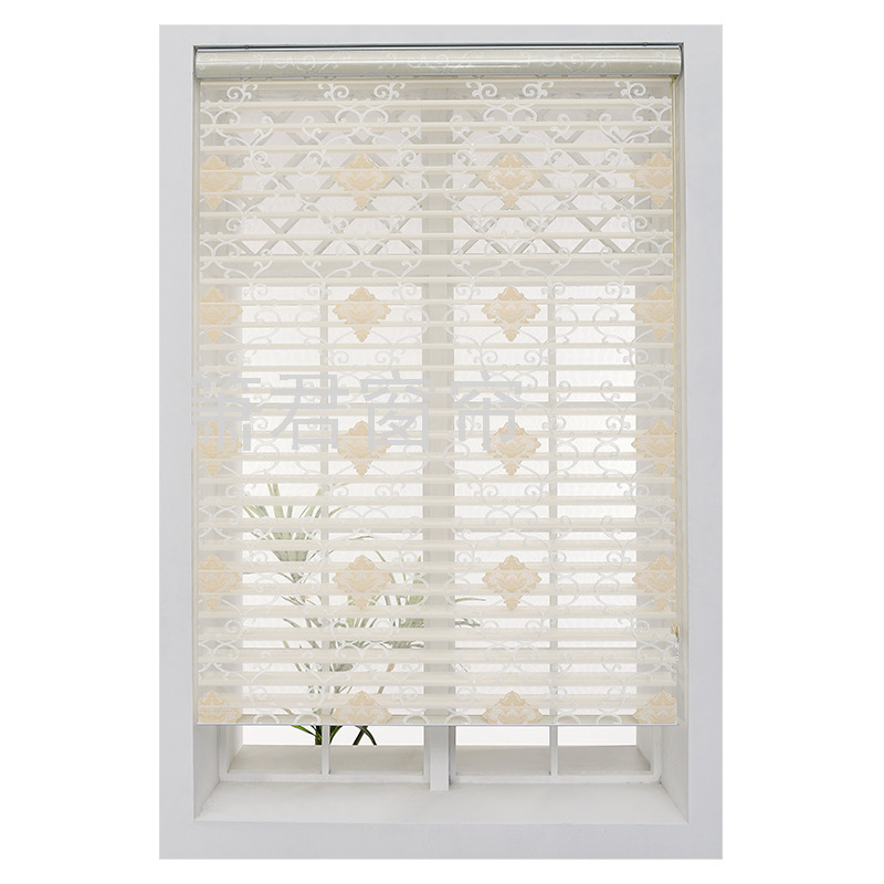 定制提花香格里拉遮光帘全遮光拉绳成品帘定制书房客厅帘