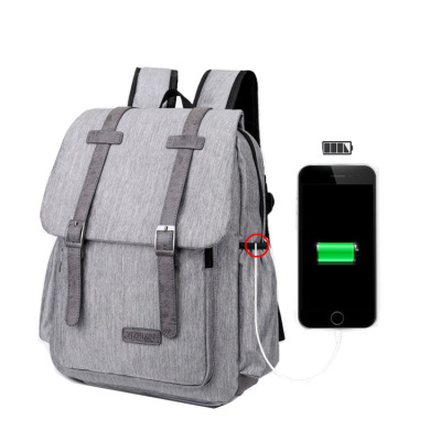 Exclusive for Cross-Border New USB Rechargeable Student Schoolbag Fashion Trend Schoolbag Customized Retro Computer Bag Logo