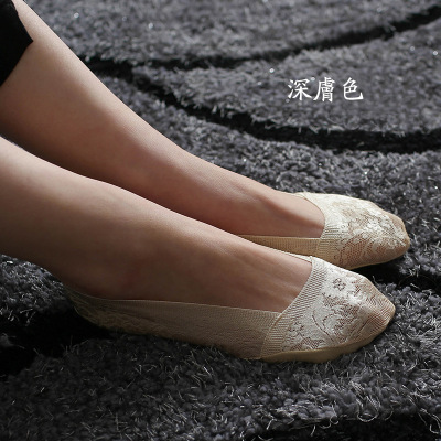 Jacquard Ankle Socks 2020 New Korean 360 Degrees One Circle Silicone Lace Ankle Socks Low Cut Invisible Socks Factory Straight