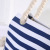 Simple Fashion Canvas Bag Women's Shoulder Bag Summer New Striped Tote Floral Cloth Imitation Linen Stitching Cotton String Bag