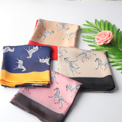 70cm Small Square Towel Korean Style All-Match Silk Scarf Female Variety Hair Band Headscarf Stewardess Decorative Scarf Bag Handle