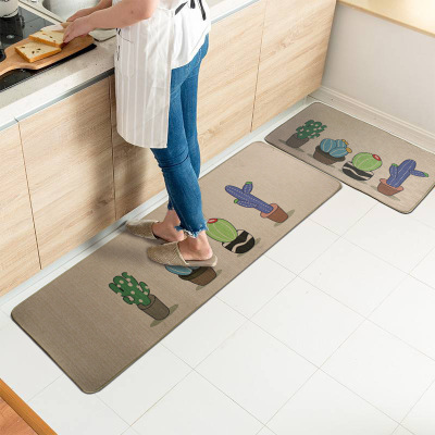 Factory Wholesale Natural Rubber Linen Floor Mat Carpet Non-Slip Mat Bathroom Living Room Doormat Kitchen Mat
