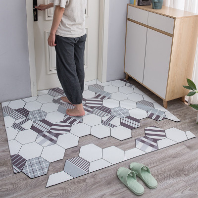 Washable Floor Mat Doorway Entrance Door Floor Mat PVC Household Waterproof Cutting Leather Door Mat Entrance