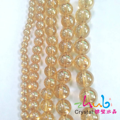 Crystal Beads Light Bead 3-14mm Glossy Micro Glass Bead Transparent Micro Glass Bead Amber Plated Gold Bracelet Beads of Necklace Material