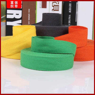 More than in Stock Wholesale Pure Color Environmental Protection Polyester Cotton Tape Plain Bead Pattern Cotton Tape Handheld Canvas Luggage Belt