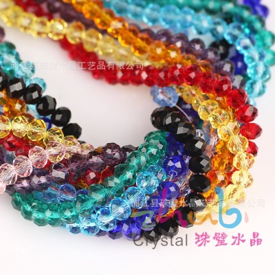 Wholesale Color Crystal Beads Scattered Beads 4mm Flat Beads Micro Glass Bead Lia Ornament Accessories DIY Handmade Beaded Material