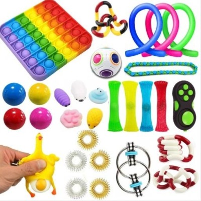 Cross-Border Vent Decompression Squeeze Toys Set Relieve Irritability J Anxiety Gyro Cube Toy Dice Spot