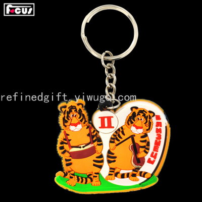 PVC Key Chain Customization Christmas Soft Plastic 3D Keychain Pendant Customized Single-Sided Cartoon Creative Pendant