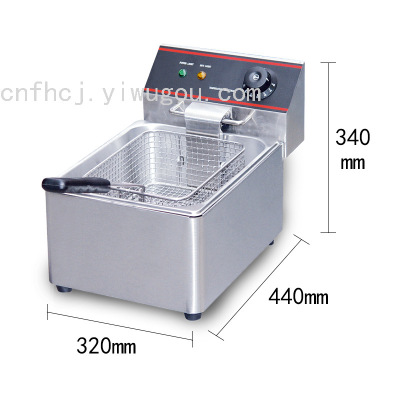 Thickened Stainless Steel Desk Type Electric Fryer Commercial Single and Double Cylinder Double Sieve Deep Frying Pan