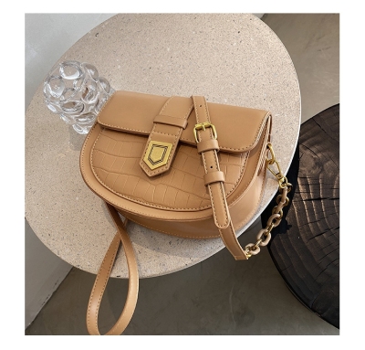Niche Texture Small Bag for Women 2021 Spring New Fashion All-Matching Internet Celebrity Messenger Bag Western Style Saddle Bag H