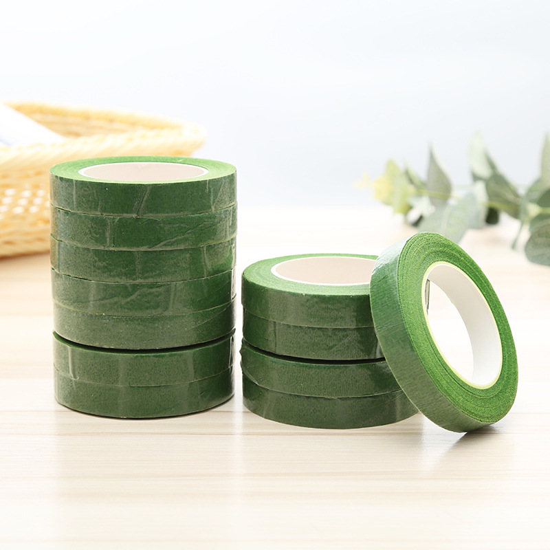现货绿色棉纸打包条 鲜花DIY手工花束包装材料绿胶布花店用品胶带