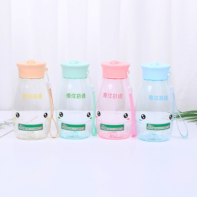 Children's Cartoon Water Cup Household Drinking Plastic Portable Simple Female Cute Drop-Resistant Primary School Student Sports Kettle