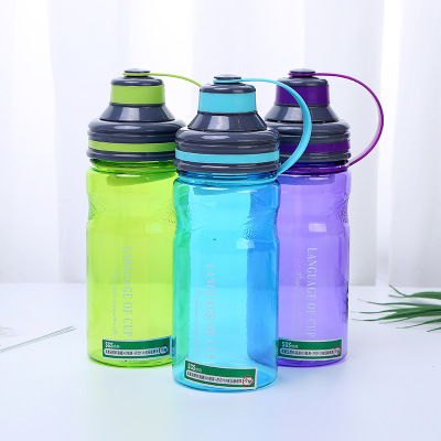 Qfenc 600ml Large Capacity Sports Cup Smooth Impression Travel Pot Small Mouth Rope Casual Fashion Bottle