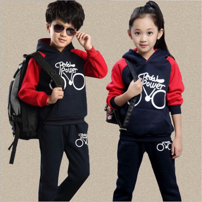 Children's Suit Spring and Autumn Children's Clothing Boys and Girls Long Sleeve Brushed Hoody Two-Piece Korean Style, Foreign Trade Domestic Sales