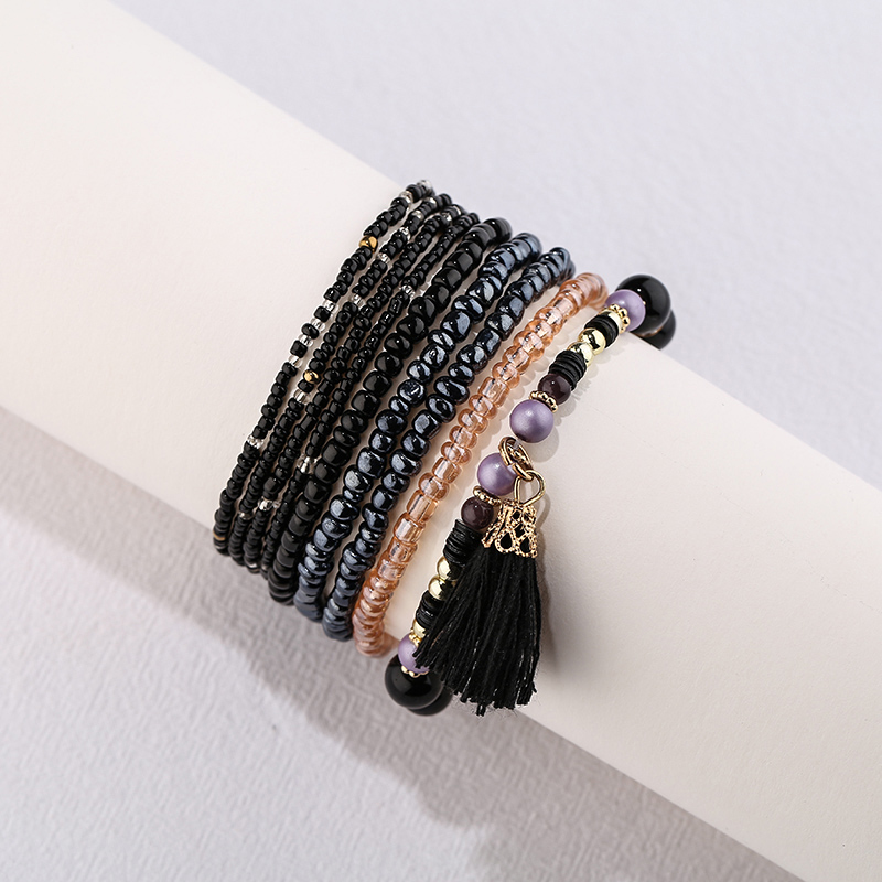 时尚流苏手链波西米亚风个性时尚天然水晶石多层百搭手串厂家批发