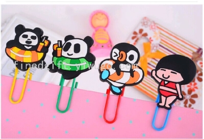 Hot Sale PVC Soft Glue Christmas Bookmark Cartoon Animal Creative Bookmarks Office Office Supplies Factory Direct Sales