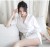 Foreign Trade Sexy Lingerie Women's Temptation Cute Princess Chiffon See-through Lace-up Suit Solid Color Sexy Shirt Pajamas