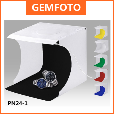 GEMFOTO 20cm Folding Portable 550LM Light Photo Lighting Studio Shooting Tent Box Kit with 6 Colors Backdrops 