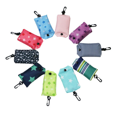 Flower Cloth Mobile Phone Folding Shopping Bag Eco-friendly Bag Single Shoulder Bag Supermarket Large Capacity Waterproof Belt Hook