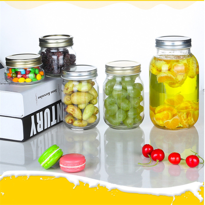 Glass Square round Cans Mason Glass Fruit Salad Handmade Jam Jar Sealed Jar Soy Sauce Pickles Glass Bottle