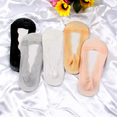 Summer Women's Shallow Mouth Invisible Lace Silicone Non-Slip Ankle Socks Wholesale