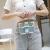 Ladies Hand Bag Women's Bag 2021 New Contrast Color Leather Release Buckle Transparent Small Square Bag Mini Phone Pouch