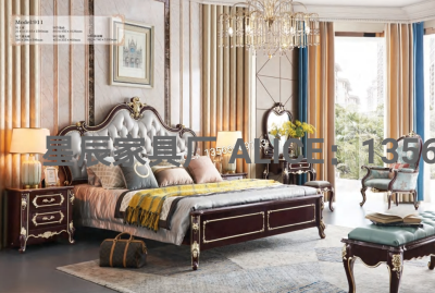 Entry Lux Style European-Style Double Bed Princess Bed Ebony Luxury Marriage Bed Villa Modern High-End American Master Bedroom Bed