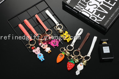 Cute Cartoon PVC Keychain Car Pendant Handbag Pendant Silicone Doll Key Ring Key Ring