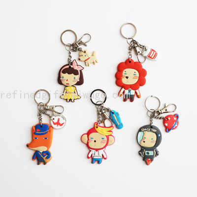 All Kinds of Animal PVC Keychain Doll Keychain Cartoon Character Style Hot Key Chain Promotion Keychain