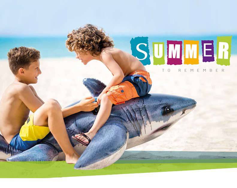 INTEX-57525大白鲨坐骑 儿童成人充气坐骑 水上游泳玩具