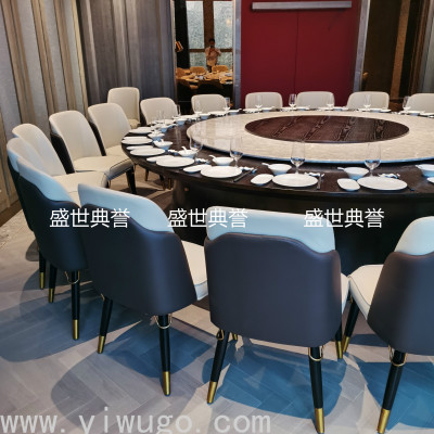 Yueyang International Hotel Modern Furniture Custom Hotel Solid Wood Dining Table and Chair Box Solid Wood Chair