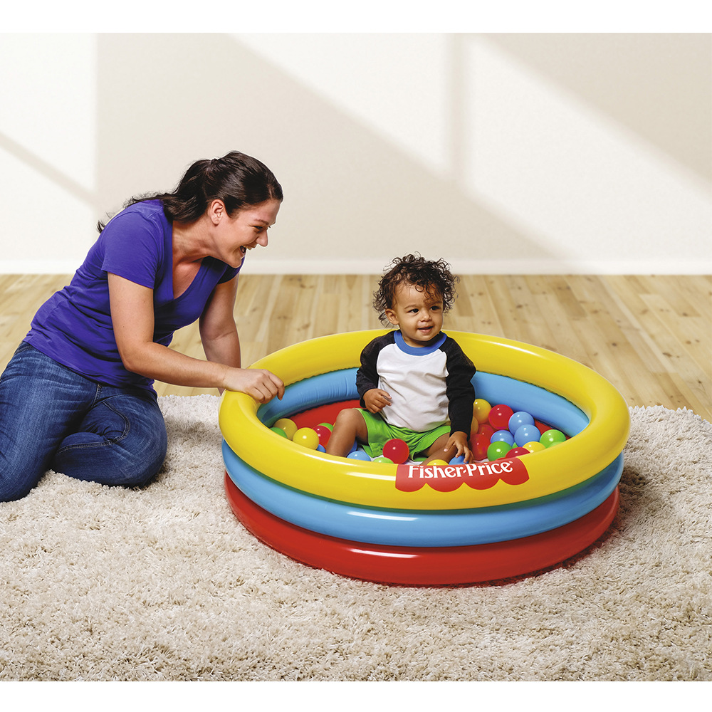 BESTWAY93501儿童海洋球池 三环可爱小动物戏水彩虹色游泳池