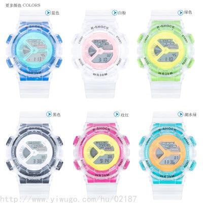 New Internet Celebrity Unicorn Electronic Sports Watch Creative Transparent Student Multi-Function Watch