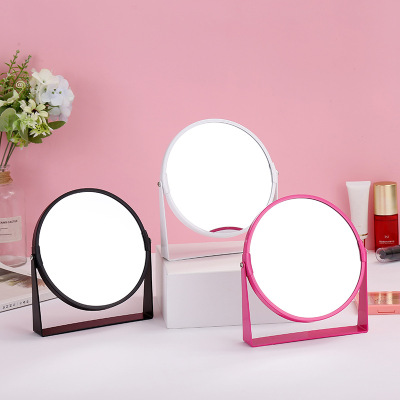 European Entry Lux Retro Desktop Makeup Mirror European Vanity Mirror Decoration Desktop Clear round Makeup Mirror