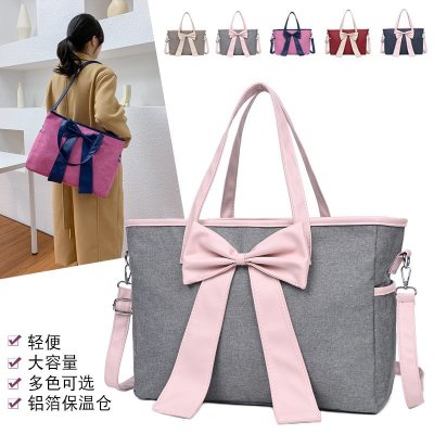 Women's Messenger Bag 2021 New Work Large Capacity Shoulder Handbag Korean Style Student Book Shoulder Bag Bow
