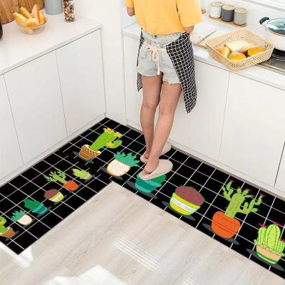 Wholesale Floor Mat Strip Kitchen Floor Mat Cartoon Non-Slip Oil-Absorbing Absorbent Strip Oil-Proof Mat Waterproof Household Carpet