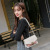 2021 Japan and South Korea New Autumn and Winter Women's Bags Casual Small Square Bag Plush Tote Shoulder Crossbody Bag Contrast Color Small Bags