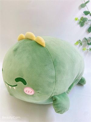 Factory Direct Sales Cartoon Cute Smile Little Dinosaur Doll Pillow Plush Toy Afternoon Nap Pillow Sample Customization