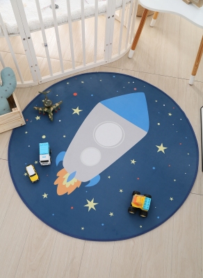 Game Mat Boy Children's Room Rocket Decorative Floor Mat round Carpet Baby Tent Mat Shooting Props