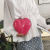 New Women's Bag Chain Heart-Shaped Small Bag Female Bag Female Student Korean Style All-Match Peach Heart Chain Small Bag