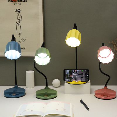 Simple LED Touch Dimmable Table Lamp Bedroom Dorm Learning Bedside Lamp Large Stripe Lamp Head Touch Table Lamp